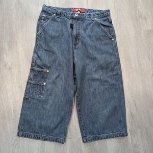 Vintage Guess GJ Blue Denim Jean Shorts Jorts Red Label 34x18 Y2K Streetwear